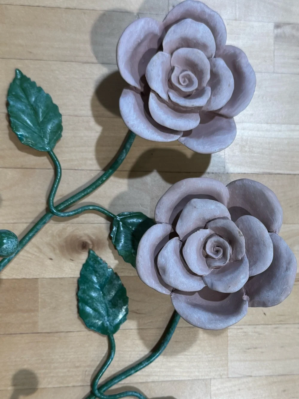 Pink Floral Hanging Wall Hooks Farmhouse Home Decor Set of 2 ~ 7” length 🌸